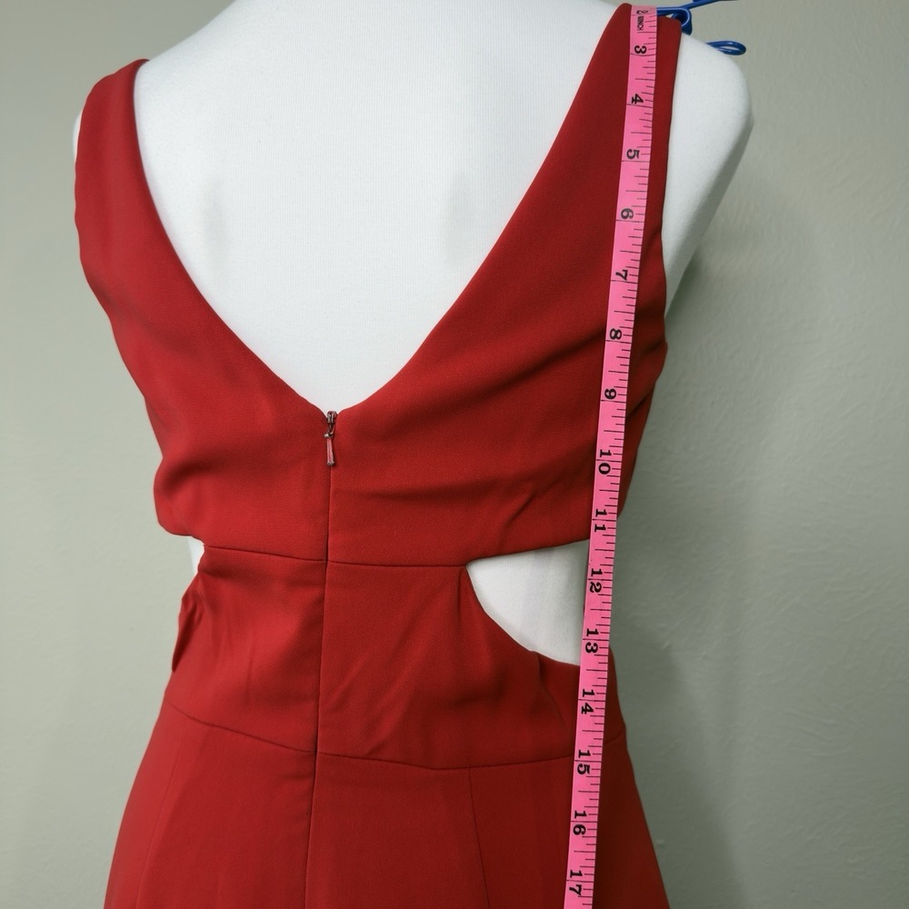 Jay Godfrey Size 2 Red Cut out Wide Leg Jumpsuit Party Formal Going Out - Picture 9 of 15
